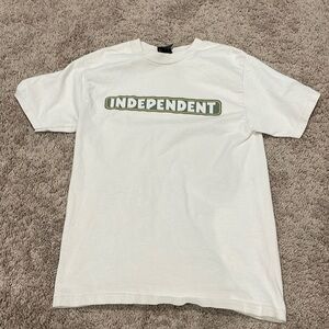 Independent Men’s Cream T-Shirt Size YS